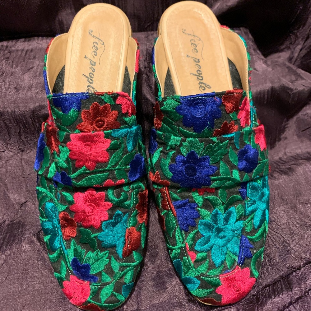 Free People Floral Mules